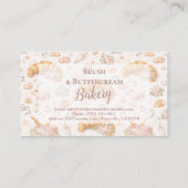 Romantische Blush Croissant Banketbakkerij Visitekaartje (Achterkant)