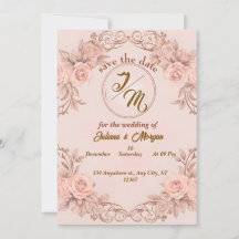 Romantische Blush Floral Save the Date Kaart
