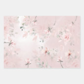 Romantische Blush Geheime Tuin Roze Rozen Bruiloft Inpakpapier Vel (Voorkant)