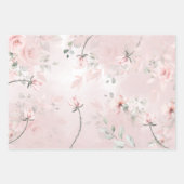 Romantische Blush Geheime Tuin Roze Rozen Bruiloft Inpakpapier Vel (Voorkant 3)
