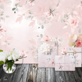 Romantische Blush Geheime Tuin Roze Rozen Bruiloft Inpakpapier Vel