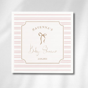 Romantische Blush Gestreepte Gouden Boog Frame Bab Servet