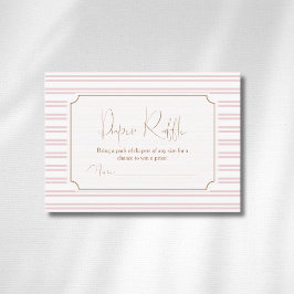 Romantische Blush Gestreepte Gouden Boog Luierraff Informatiekaartje