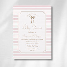 Romantische Blush Gestreepte Gouden Frame Boog Bab