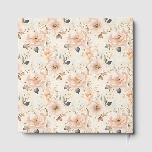 Romantische Blush Gold bruiloft gastenboek (Achterkant)