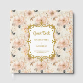 Romantische Blush Gold bruiloft gastenboek (Voorkant)
