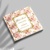 Romantische Blush Gold bruiloft gastenboek onderte