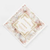 Romantische blush ivoor boho bloemenpapier servett servet (Hoek)