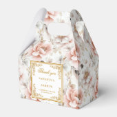 Romantische blush ivoor boho floral bruiloft gunst bedankdoosjes (Voorkant Zijde)