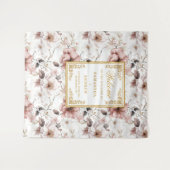 Romantische blush ivoor gouden bloemen bruiloft ac wandkleed (Voorkant (horizontaal))