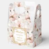 Romantische blush ivoor gouden bloemen bruiloft gu bedankdoosjes (Geopend)