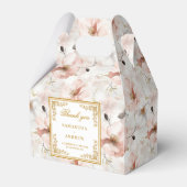 Romantische blush ivoor gouden bloemen bruiloft gu bedankdoosjes (Voorkant Zijde)