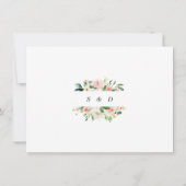 Romantische Blush Ivoren Bloemen Bruiloft Calligra Save The Date (Achterkant)