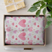 Romantische Blush & Karmozijnrode Waterverf Harten Tissuepapier (Geschenk)