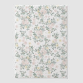 Romantische Blush kleine bloemen groen mooi Vellum Uitnodigingen (Voorkant)
