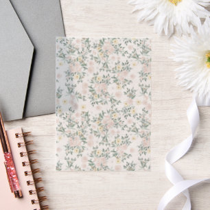 Romantische Blush kleine bloemen groen mooi Vellum Uitnodigingen