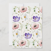 Romantische Blush & Lavendel Bloemige Bruiloft Kaart (Achterkant)