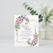 Romantische Blush Lavendel Gold Lijst bruiloft Kaart (Staand voorkant)