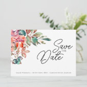 Romantische Blush Mauve Horizontale Bewaar de Datu Save The Date (Staand voorkant)