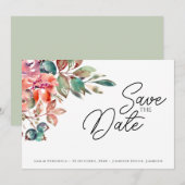 Romantische Blush Mauve Horizontale Bewaar de Datu Save The Date (Voorkant / Achterkant)