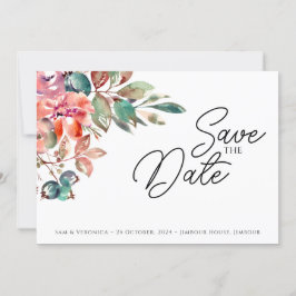 Romantische Blush Mauve Horizontale Bewaar de Datu Save The Date