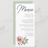 Romantische Blush Mauve Horizontale Save the Date  Menu (Voorkant / Achterkant)