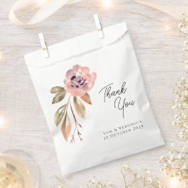 Romantische Blush Mauve Watercolor Bedankzakje