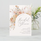 Romantische Blush Peach Floral Arch Vrijgezellenfe Kaart (Staand voorkant)
