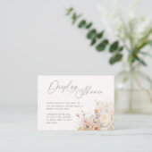 Romantische Blush Peach Floral Display Douche Informatiekaartje (Staand voorkant)