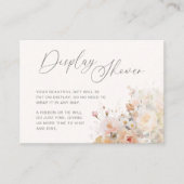 Romantische Blush Peach Floral Display Douche Informatiekaartje (Voorkant)