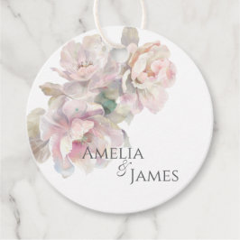 Romantische Blush Peony Bloemen Huwelijk Bedankjes Labels