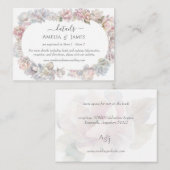 Romantische Blush Peony Bloemen Huwelijk Informatiekaartje (Voorkant / Achterkant)