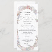 Romantische Blush Peony Bloemen Huwelijk Menu (Voorkant / Achterkant)