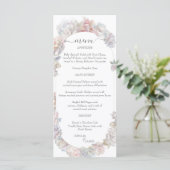 Romantische Blush Peony Bloemen Huwelijk Menu (Staand voorkant)