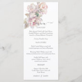Romantische Blush Peony Bloemen Huwelijk Menu (Voorkant)