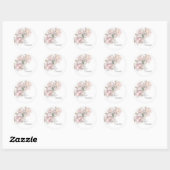 Romantische Blush Peony Bloemen Huwelijk Ronde Sticker (Vel)