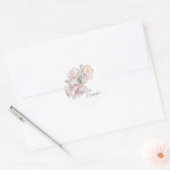 Romantische Blush Peony Bloemen Huwelijk Ronde Sticker (Envelop)