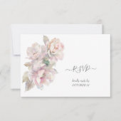 Romantische Blush Peony Bloemen Huwelijk RSVP Kaartje (Voorkant)