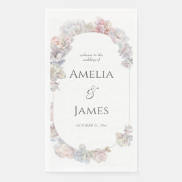 Romantische Blush Peony Bloemen Huwelijk Servet