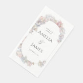 Romantische Blush Peony Bloemen Huwelijk Servet (Hoek)