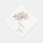 Romantische Blush Peony Bloemen Huwelijk Servet (Hoek)