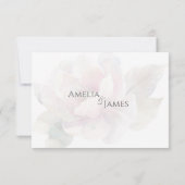 Romantische Blush Peony Bloemen Trouwmaaltijd RSVP (Achterkant)