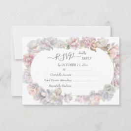 Romantische Blush Peony Bloemen Trouwmaaltijd RSVP Kaartje