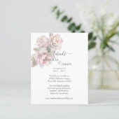 Romantische Blush Peony Floral Wedding Enclosure K (Staand voorkant)