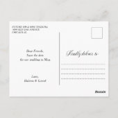 Romantische Blush Pink Heart Photo Bewaar de datum Briefkaart (Achterkant)