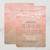 Romantische Blush Pink String Lights Engagement Pa Kaart (Voorkant / Achterkant)