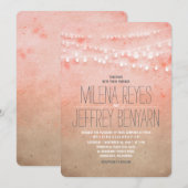 Romantische Blush Pink String Lights Huwelijksuitn Kaart (Voorkant / Achterkant)
