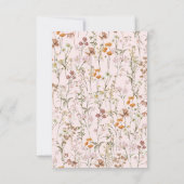 Romantische Blush Pink Wildflowers Boho Save the D Save The Date (Achterkant)