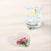 Romantische Blush Rood Rozen Bloemen Huwelijk Kartonnen Onderzetters (Insitu)