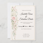 Romantische Blush Roos Elegantie Bruiloft Kaart (Voorkant)